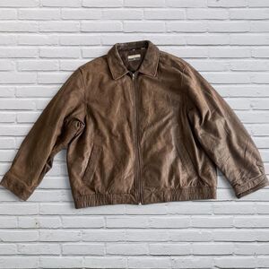 Vintage Savile Rowe Leather Bomber Jacket in Brown